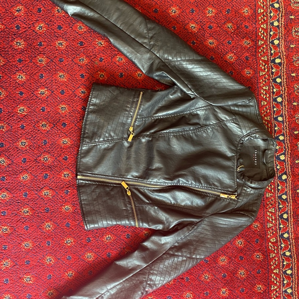 Faux leather Asymmetrical moto Jacket (large)